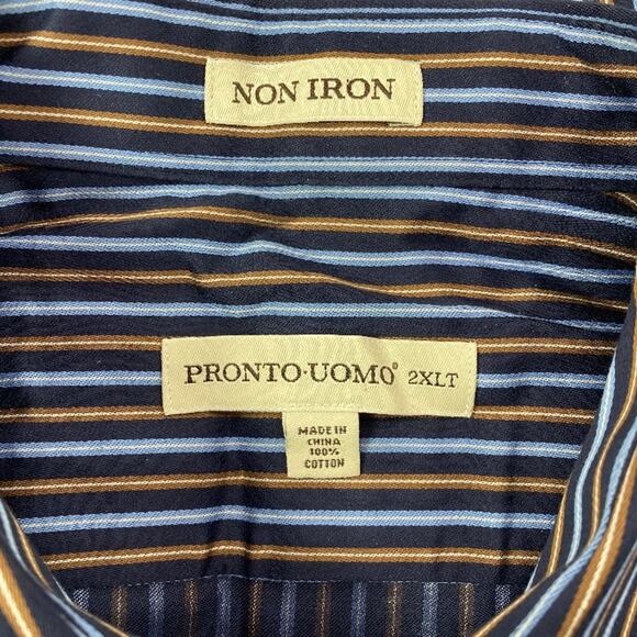 Pronto Uomo Cotton Long Sleeve Button Shirt Mens 2XLT - Picture 3 of 4